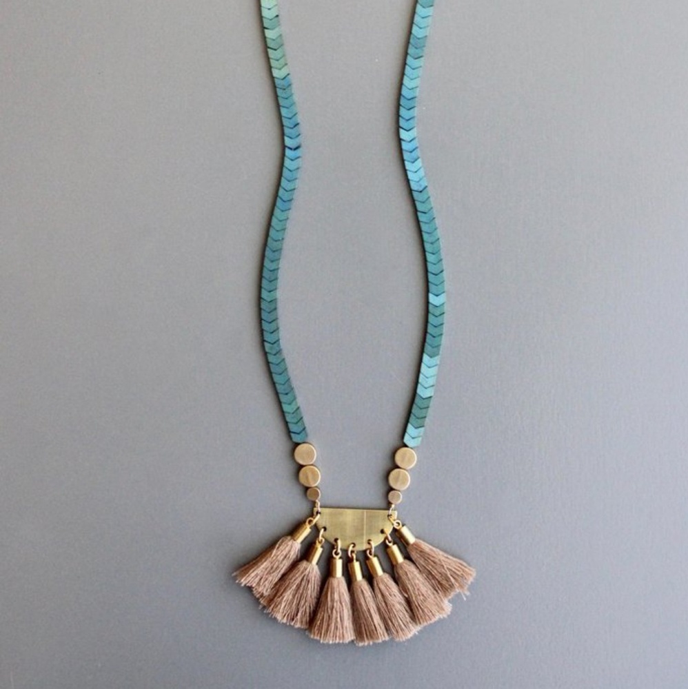 Leah Brass Tassel Necklace